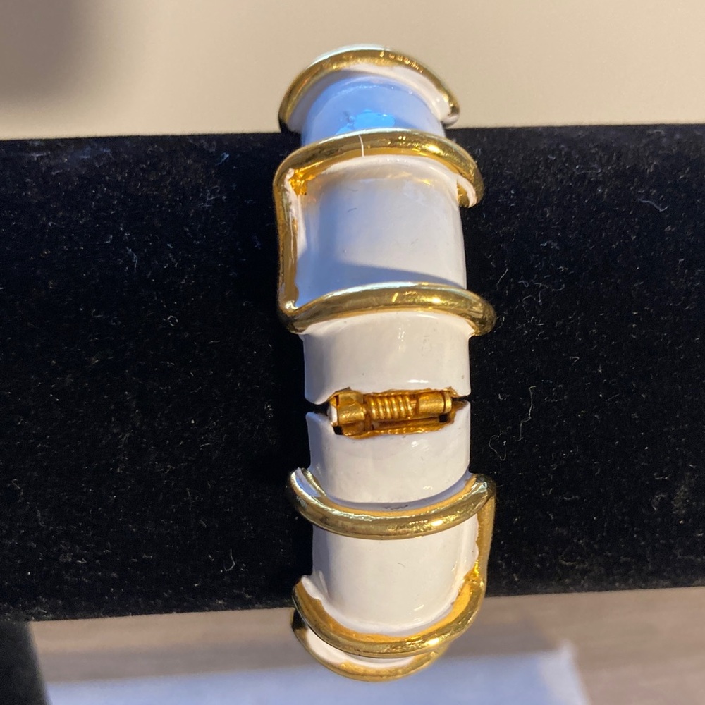 Original by Robert enamel clamper bangle bracelet white gold - Picture 14 of 16